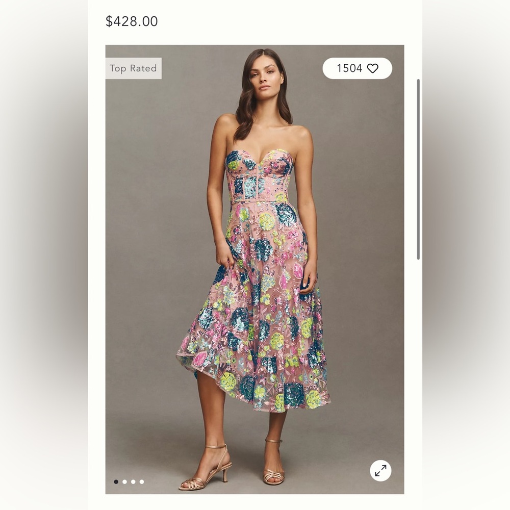 Dress the Population Carina Sweetheart Midi Dress
